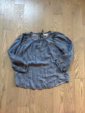 Denim Peasant Blouse